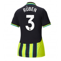 Camiseta Manchester City Ruben Dias #3 Segunda Equipación Replica 2024-25 para mujer mangas cortas